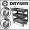 Dryser Utility Cart with Wheels, 40" x 17" Heavy Duty 550 lb. Capacity with Shelves - 3 Tier Rolling Cart with Four 5" Swivel Casters for Warehouse, Garage, Cleaning
